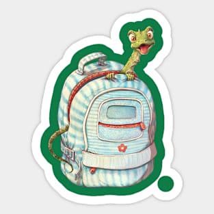 Lizard in Backpack Sticker